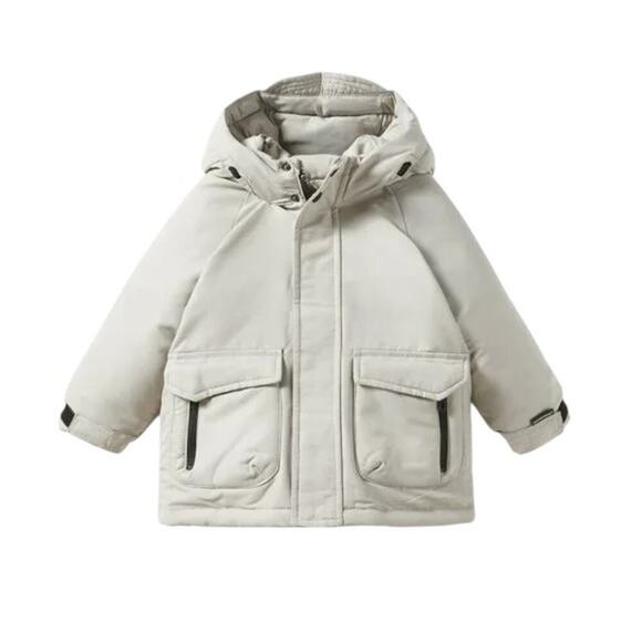 ZARA Kids Gray Hooded Winter Puffer Jacket – Waterproof – Size 18-24M - Picture 4 of 12
